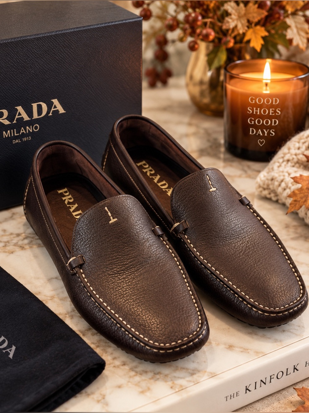 Prada Mocca Leather Loafers 36.5 / 6.5 US